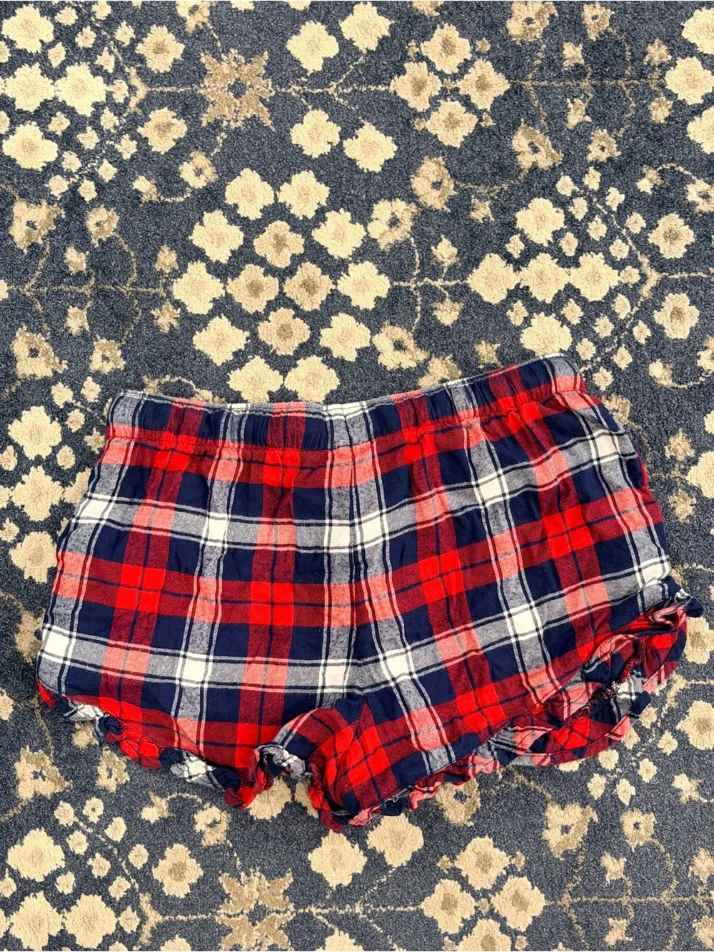 aerie Red, Navy & White Plaid Button-Front Pajama Set